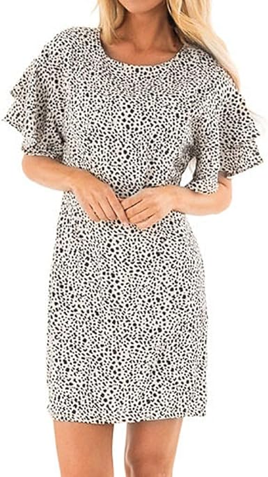 ruffle leopard dress