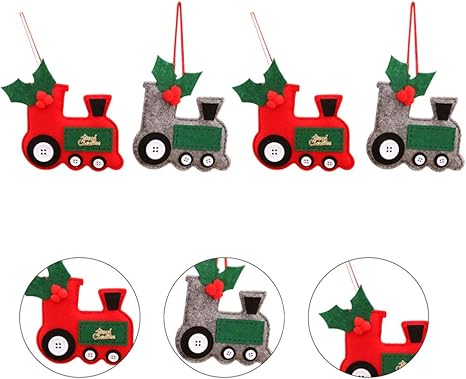 PRETYZOOM - 4 adornos para colgar en la pared de camión rojo de Navidad