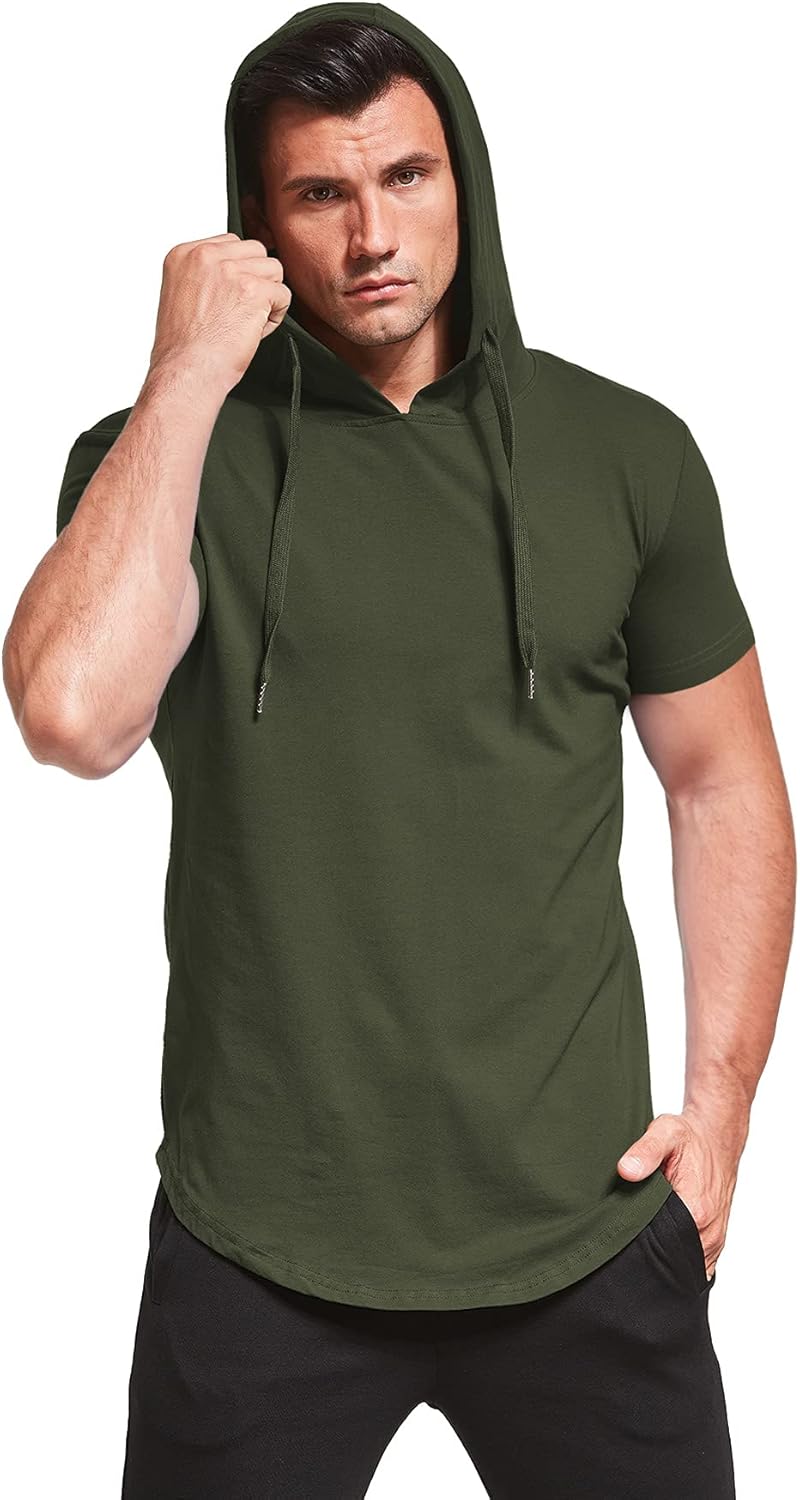 Aiyino Men's S-5X Short Sleeve Fashion Athletic Hoodies Sport Sweatshirt Hip Hop Pullover at  Men’s Clothing store