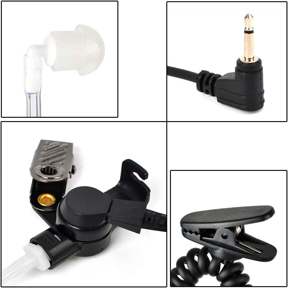 HYS 2.5mm 1 Pin Walkie Talkie Earpiece Listen Only Covert Air Acoustic Tube Security Headset for Two-Way Radios, Transceivers - Image 5