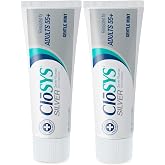 CloSYS Silver Fluoride Toothpaste for Adults 55+, Travel Size, 2-Pack | 3.4 oz toothpaste, gentle mint, TSA compliant, pH balanced, enamel protection, sulfate free, oral hygiene