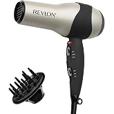 REVLON Turbo Hair Dryer | 1875 Watts of Maximum Shine, Fast Dry (Silver) | Built for Speed, Style &amp; Shine, Fast Drying, Reduces Frizz, 3X Ceramic Coating