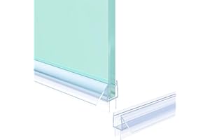 BOUGAINORA Shower Door Bottom Seal Strip, 2PCS Seal Strip, Clear PVC, 36" Length, Fits 10mm Thick Glass, Prevents Leaks, Easy Installation, No Adhesive Required (Clear, 36in for 3/8"(10mm))