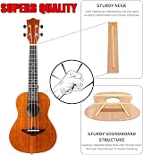 Aklot Concert Ukulele Solid Mahogany 23 Inch Uke with Accessories Kit view 5