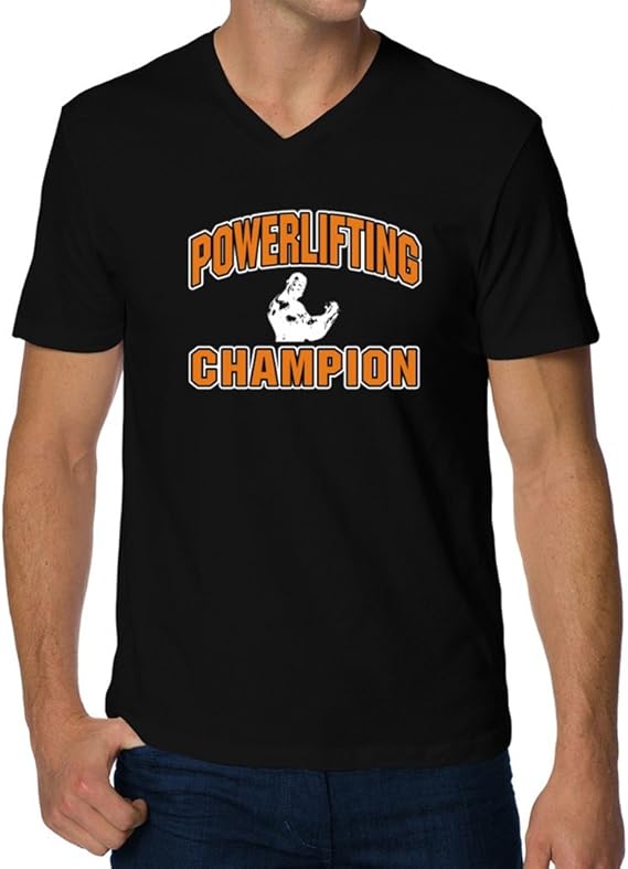 Powerlifting champion V-Neck T-Shirt: Amazon.ca: Clothing & Accessories