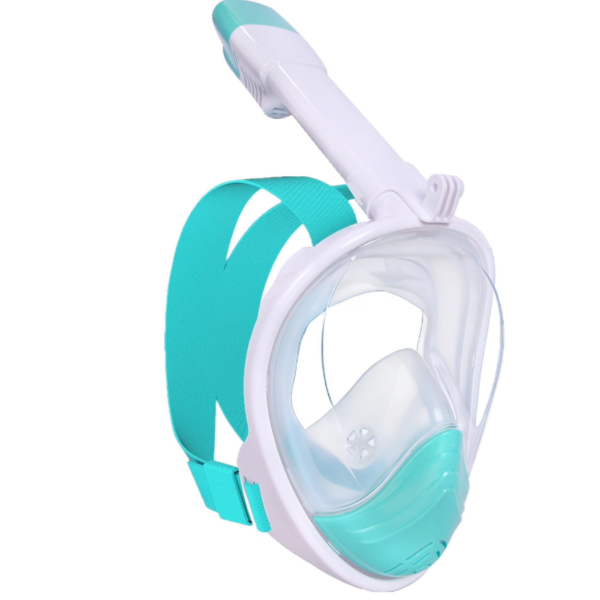 Snorkel Mask Full Face,Snorkeling Mask Set for Adults and Youth with Detachable Camera Mount Design,Panoramic Snorkeling Gear,Diving Mask with Anti-fog and Anti-leak Technology(Green S/M)