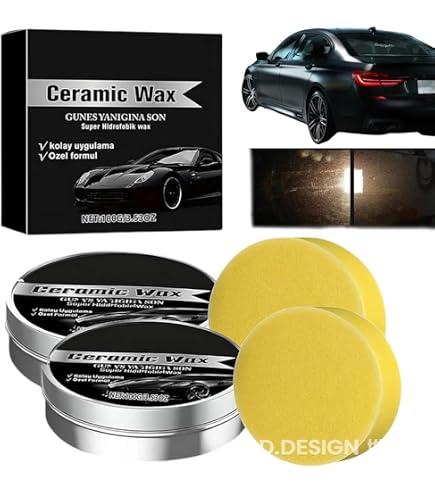 Crème De Cire Céramique Titane Gelaibeimei 50g – Cire Haute Protection Auto Avec Éponge – Brillance Longue Durée