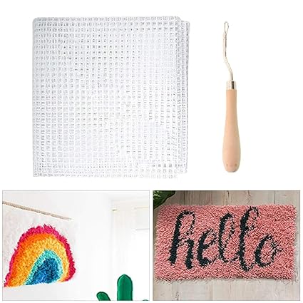 Outgeek Latch Hook Supply Includes Mesh Canvas Hook Latch Hook Set for Rug Decor