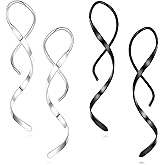 Spiral Threader Earrings, 18G Hypoallergenic 316L Stainless Steel Drop Dangle Handmade Twisted Linear Curved Dangling Minimal Earrings for Sensitive Ear with Gift Box