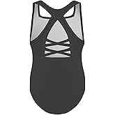 Phineein Girls Gymnastics Leotards Hollow Back Crisscross - Kids Sleeveless Ballet Dance Fancy Leotard