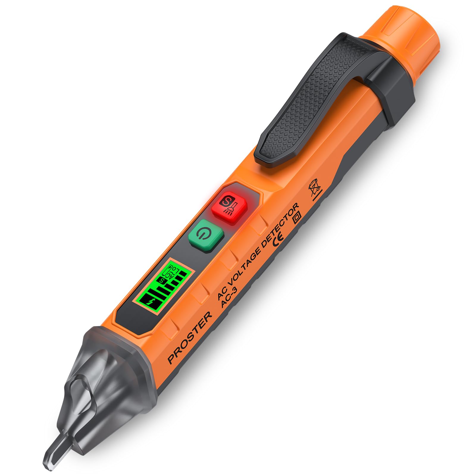 Proster Voltage Tester Pen Non Contact Voltage Detector 48V-1000V/12V-1000V AC Electrical Tester Pen Live/Null Wire Tester with Sensitivity Adjustable Wire Breakpoint Finder Buzzer Alarm Flashlight