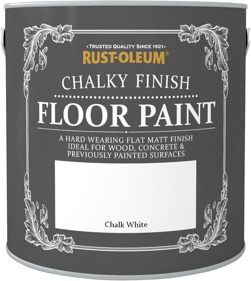 Rust-Oleum White Scratch-Proof Floor Paint Matt Finish 2.5L Chalk White