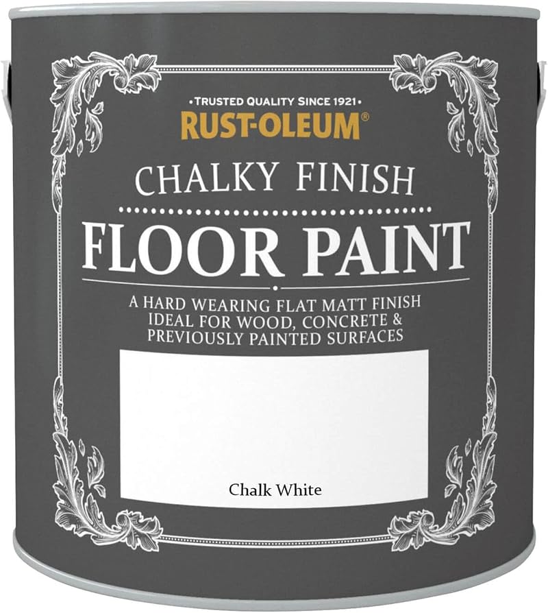 Rust-Oleum White Scratch-Proof Floor Paint Matt Finish 2.5L Chalk White