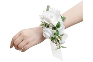 Ling's moment 2pcs Prom Wrist/Shoulder Corsage Artificial Flower, Girl/Mother Homecoming/Wedding Corsage Wristlet Décor, etc.