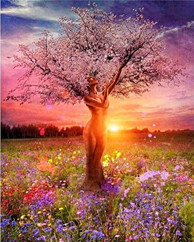 Wincy Shop DIY Digital Oil Painting Paint by Number Kits on Canvas - Beauty Tree (Framed)
