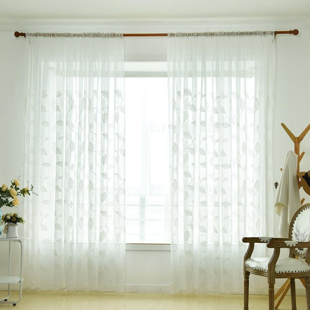 Tomtopp Polyester Fibre Curtain, Free Size, White, Pack of 1