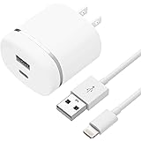 USB Wall Charger by TalkWorks | 27W/5.4A | Dual USB Port (Type C / A) with Power Delivery (PD) 5ft Lightning Cable Apple MFI