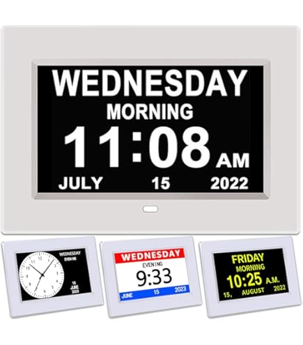 Amazon.com: MRCHYDZ 7 Inch Clock with Day and Date for Elderly