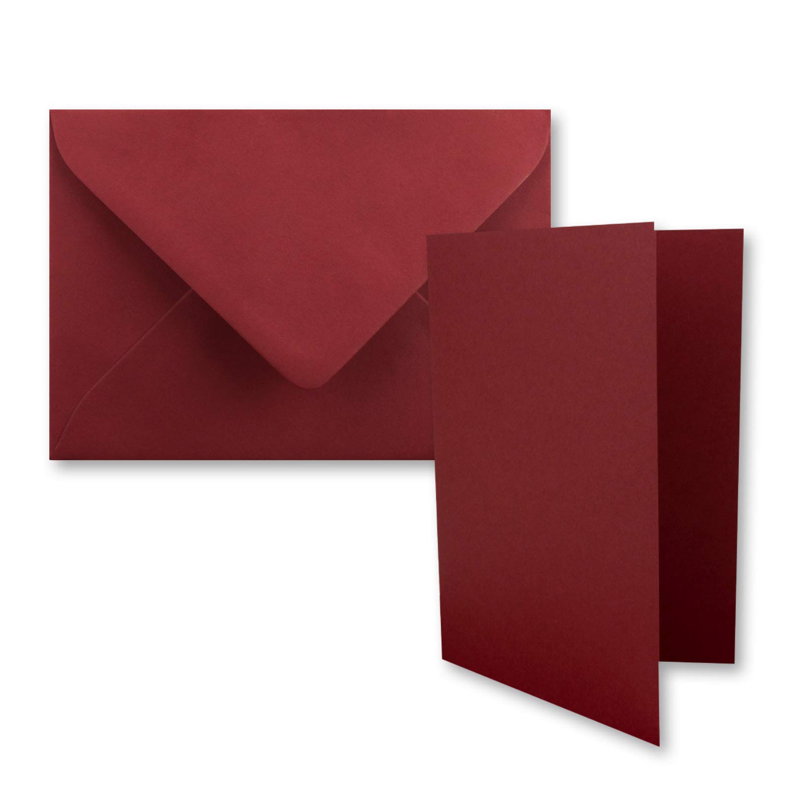 10x DIN B6 folding card set with envelopes in dark red (red) - 120 x 170 mm - ideal for invitation cards, wedding, baptism, communion, confirmation - Brand: FarbenFroh