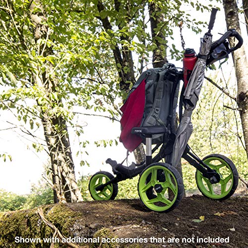 Rovic RV1D 3Wheel Disc Golf Push Cart Fits All Disc Golf Backpacks