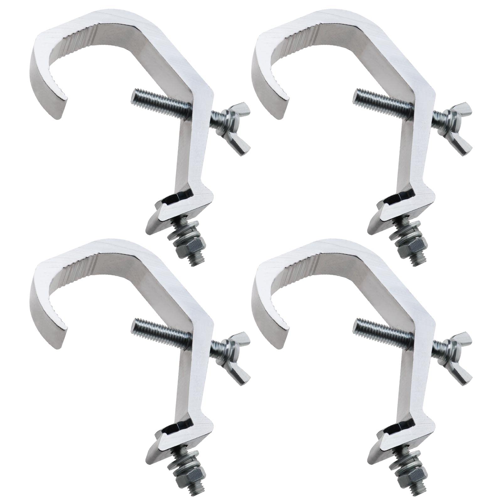 OTOTEC 4Pcs Clamp Hooks Stage Light Clamp Hooks Metal Truss C-Clamp Mounting Stage Light Accessories for Floodlight Spotlights Silver