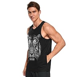 JHKKU Tiger Black Tank Top for Men's Athletic