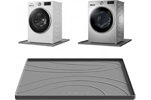 EWX Washing Machine Drain Pan Silicone mat – 30x33 Inch Non-Slip Waterproof Washer Drip Tray, Anti-Vibration Soft Mat for Under Dryer or Washer, Floor Leak Protector for Laundry Room