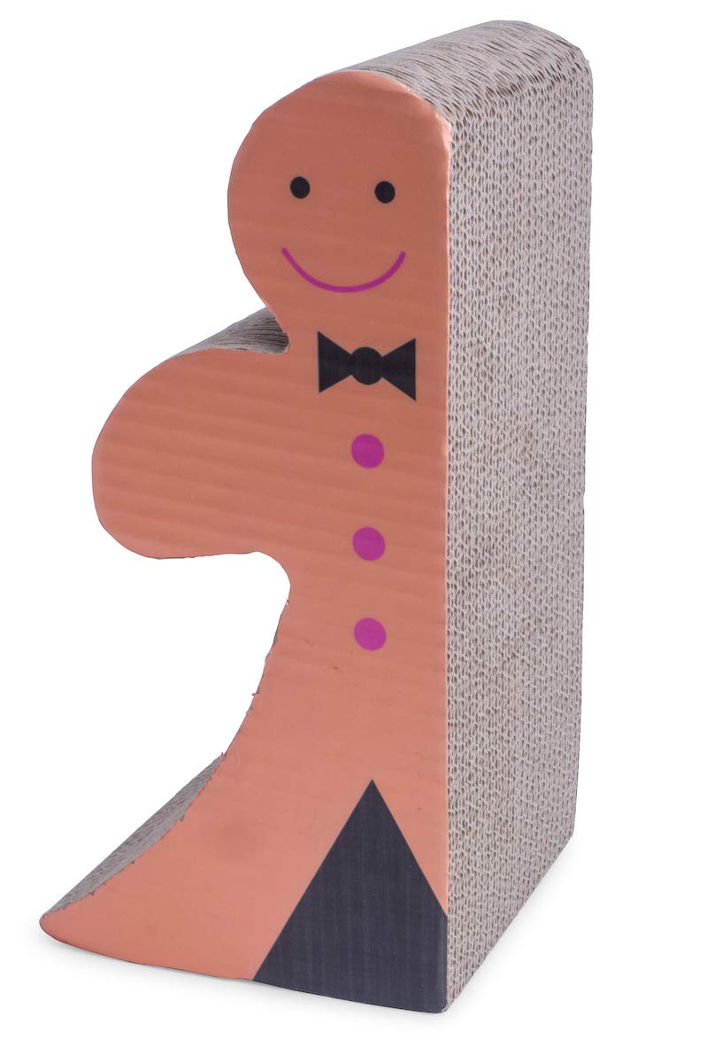 Petface Gingerbread Man Cardboard Scratcher Pack of 1, Brown