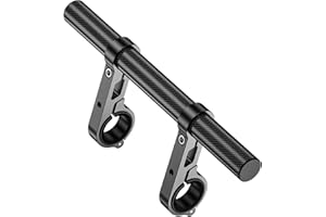 LOKTENWO Bike Handlebar Extender - 9.448" Carbon Fiber Extension with Aluminum Alloy Dual-Clamp Base for Bicycle and Motorcycle, Fits Handlebars 0.875"/ 1.0"/ 1.125"/ 1.26" in Diameter