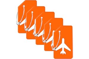 Silicone Luggage Tag for Suitcase, Bag Tags for Backpacks Baggage Handbag School Instrument Tag Label Travel Essentials by Gostwo（Orange）