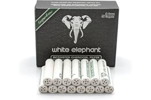 White Elephant 9mm Charcoal Filters (White, 40 Pack)