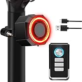 NineLeaf Bicycle Tail Light Rechargeable, Bike Alarms for Ebikes | Bike Tail Light with Alarm and Remote,113dB Loud,7Level Sensitivity,Auto ON/Off Bike Tail Light with Smart Brake Lights,IP65