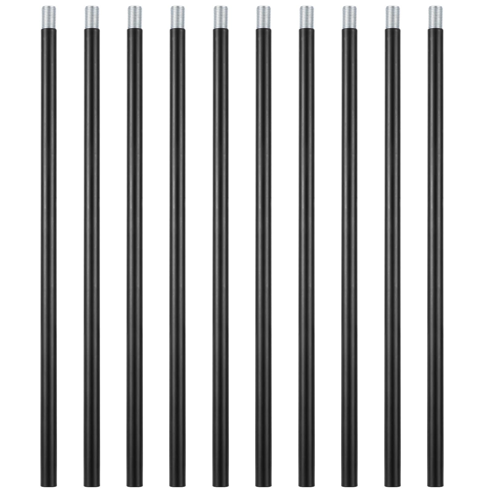 Photo 1 of Lnrueg Matte Black M12 Threaded Extension Rod, 10 Pcs 12 Inches Threaded Extension Rod for Pendant Light, Island Lighting, Chandeliers, Lighting Fixture Rods Stems