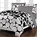 Loft Style Spot The Dot Modern Bedding Comforter Set, Black, Queen