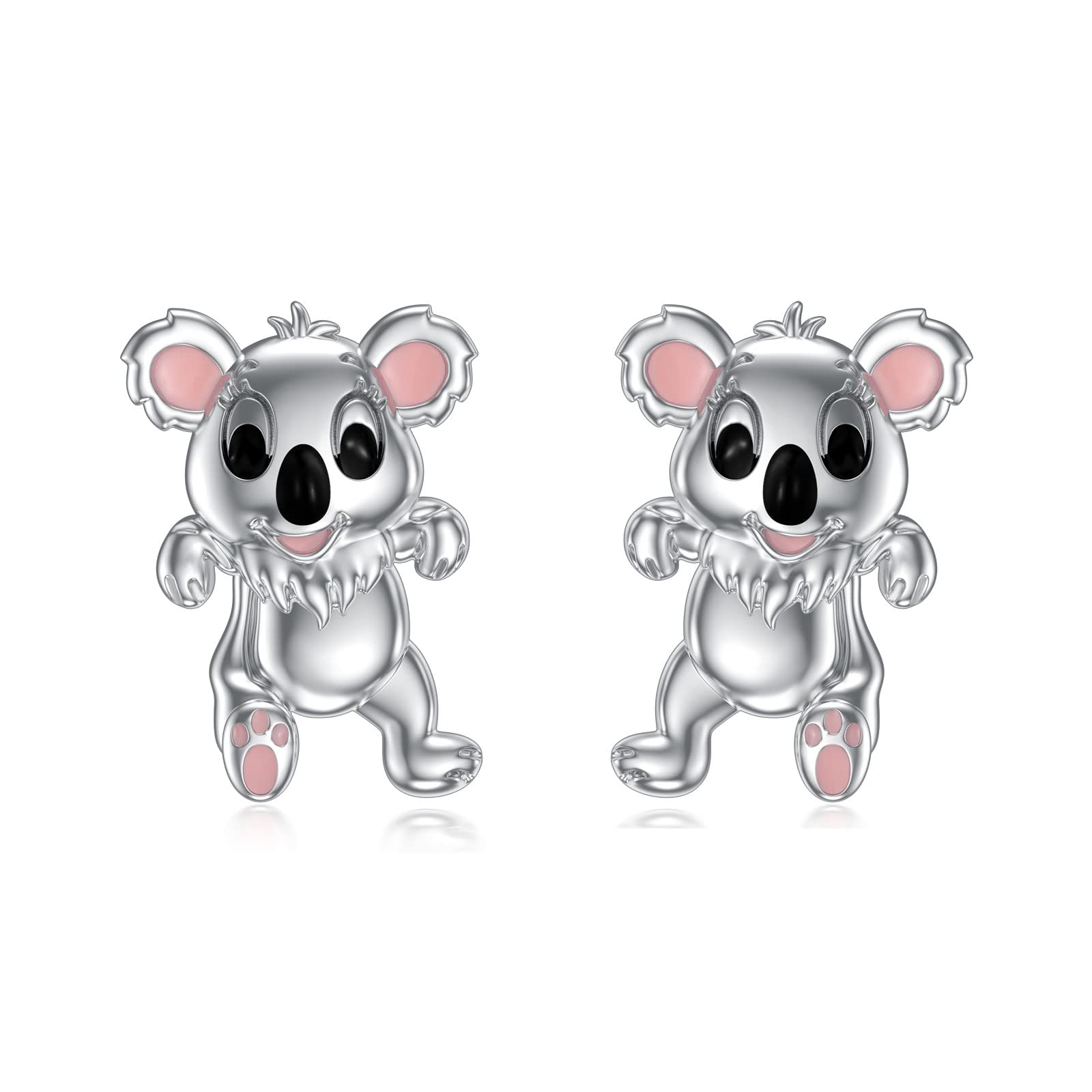 Two Way Koala Earrings 925 Sterling Silver Raccoon Earrings Koala Jewelry Gift for Women Girls Daughter