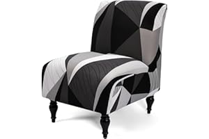 Liykimt Armless Accent Chair Cover Slipcover,Slipper Chair Stretch Spandex Removable for Armless Chair Furniture Protector Covers for Living Dining Room Hotel