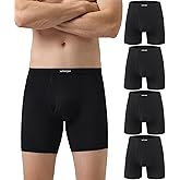 wirarpa Men's Underwear Boxer Briefs Micro Modal Covered Band Underpants with Fly 4 Pack