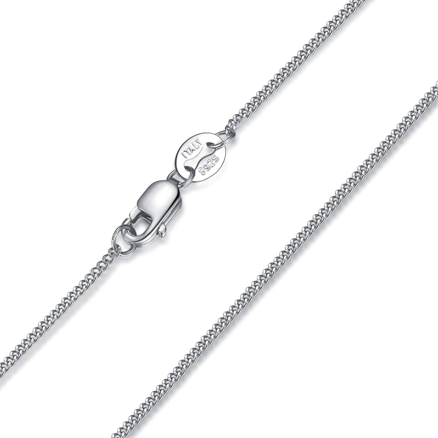 Meteorstarry 925 Silberkette 1mm Box Chain - Personalisierbar Damenkette 16-24 Zoll