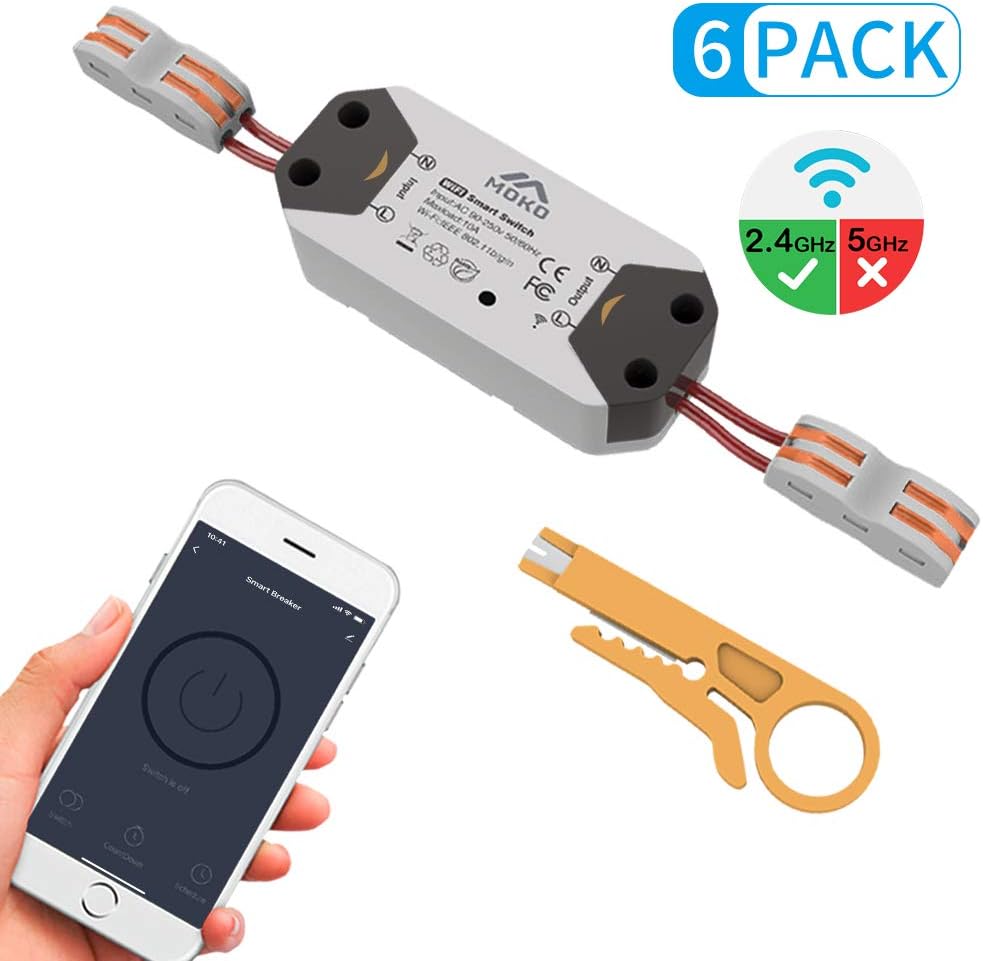 MoKo Smart Wifi Relay Switch, 6 PACK Wireless Smart Amazon.co.uk