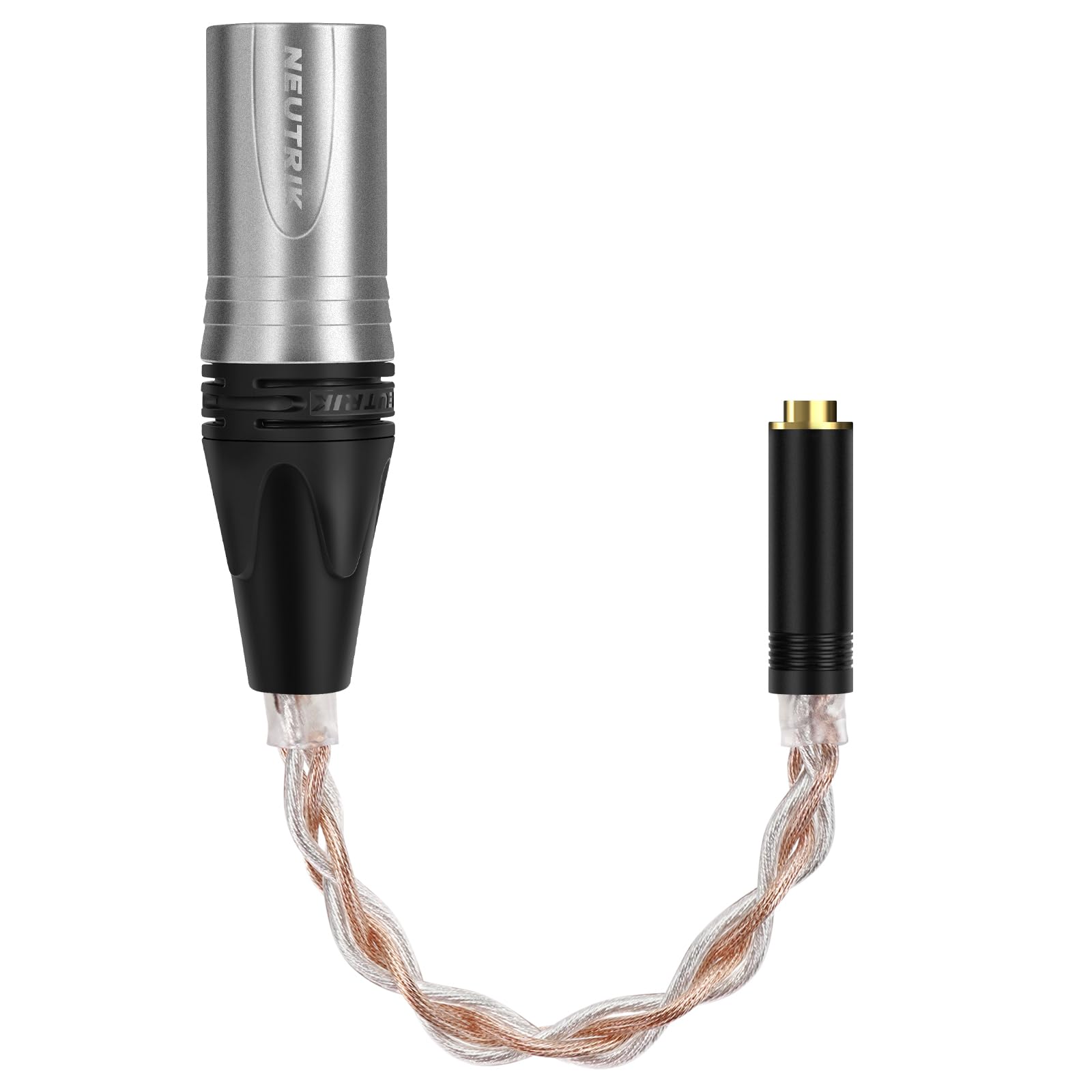 GEEKRIA 4-Pin XLR Balanced Male to 4.4mm Balanced Female Headphones Audio Adapter Cable, OCC Copper Silver Plated Upgrade Conversion Cord, Compatible with Amplifiers, Microphones (20cm/8'')