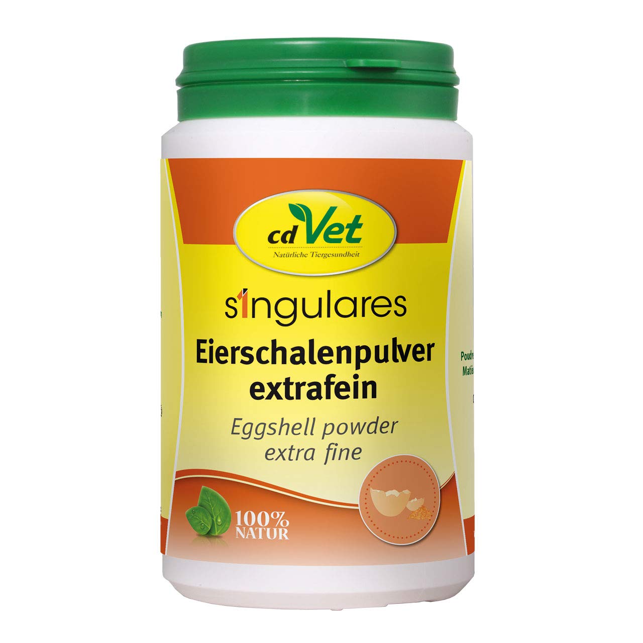 cdVet Naturprodukte Singulares Eggshell powder extra fine 90 g - Dog, cat - source of calcium - at raw feeding + boneless nutrition - digestible in growth + gestation + lactation -