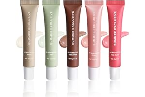 HULYHDP 5 Pcs Summer Tinted Lip Balm Butter - Natural Shea Butter & Olive Oil, Lightweight Hydrating & Non-Sticky, Soothes & 