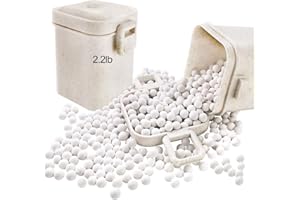 M&C Music Color Ceramic Baking Beads Pie Weights Reusable 10mm Natural Pie Beads Ceramic Stoneware with Wheat Straw Container 35 Oz Total (2.2Lb|1000g) (Beige)