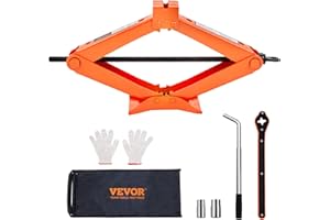 VEVOR Scissor Jack, 2.5 Ton/6613 lbs Scissor Car Jack with 3.7"-17.1" Lifting Range, Heavy Duty Tire Changing Kit, Includes R
