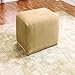 SureFit Home Décor SF38683 Stretch Pique Box Cushion Ottoman Covers Slipcover, Form Fit, Polyester/Spandex, Machine Washable, One Piece, Cream Color