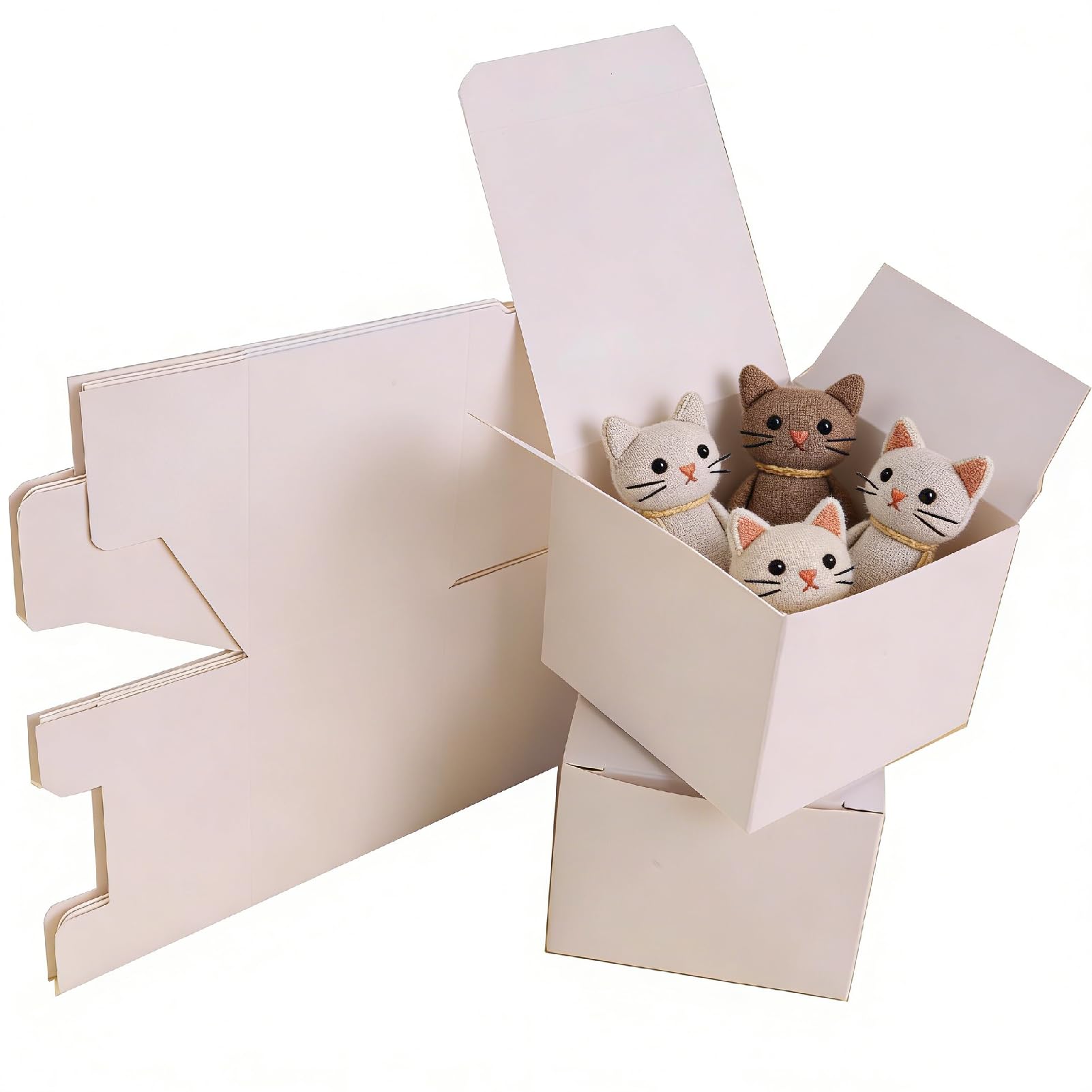 White Small Cardboard Gift Boxes with Lids - Easy-to-Assemble Kraft Paper Present Boxes for Birthdays Weddings Holidays Parties 12 Pieces LLSC-886