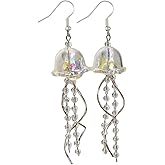 QIEIEI Earrings,Handmade Jellyfish Ear Jewelry Fashionable Jellyfish Earrings Distinctive Dangle Ear Hook for Parties Gathering