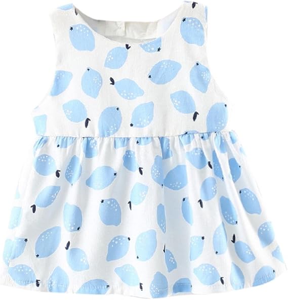 Amazon Co Jp Yochyan キッズ服 子供服 女の子 ワンピース 絵柄 ノースリーブ 普段着 子供 ワンピース リボン ドレス シフォン チャイルド 袖なし パーティー ガールズ ゆったり 夏 子どもドレス 女 可愛い 二歳 七歳 70cm ブルー 服 ファッション小物