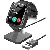 Compatible with IOWODO R30 Pro Smart Watch Charger Stand, Lamshaw Charging Stand Desk Watch Stand Holder Compatible with IOWODO R30 Pro 1.85'' HD Smart Watch (Black)