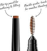 NYX Precision Brow Pencil Dual End Auburn Charcoal Flat Tip Spoolie Vegan view 2